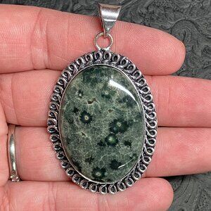 Green Ocean Jasper Pendant Stone Crystal Jewelry